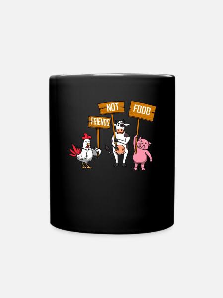 Friends Not Food Nourriture végétalienne végétarienne - Mug uni - noir