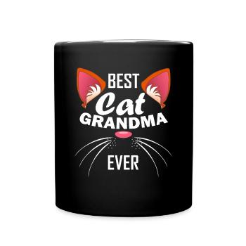 Cat Grandma Kitten Kitten Pet Gift - Full Colour Mug - black - Front