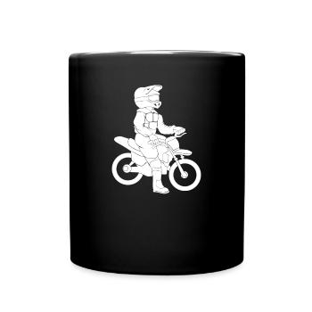 Dirtbike Kind Motocross Motorrad Biker Rennen - Tasse einfarbig - Schwarz - Vorne