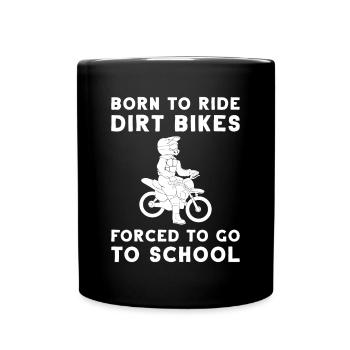 Dirtbike Kind Motocross Motorrad Biker Rennen - Tasse einfarbig - Schwarz - Vorne