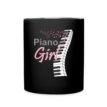 Piano Music Keyboard Musician Instrument Gift - Full Colour Mug - black - Front