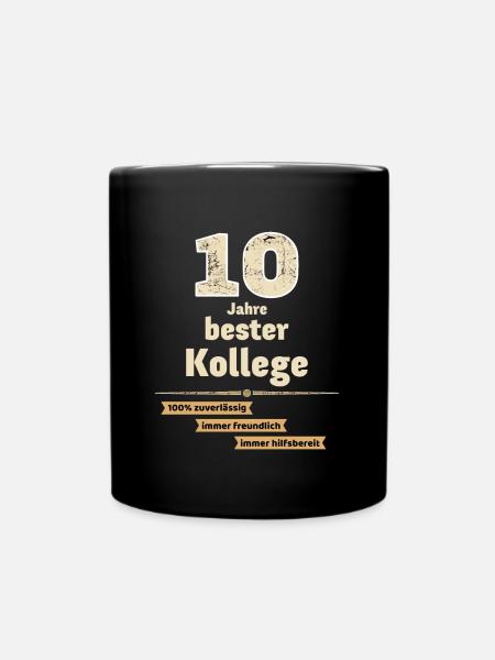 10 Jahre bester Kollege - Tasse einfarbig - Schwarz