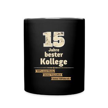 15 ans meilleur collègue - Mug uni - noir - Devant