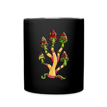 Magie Pilz Psychedelisch Trippig Natur Pilze LSD - Tasse einfarbig - Schwarz - Vorne