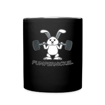 Karnickel Pumpernickel Hase Kaninchen Trainieren - Tasse einfarbig - Schwarz - Vorne