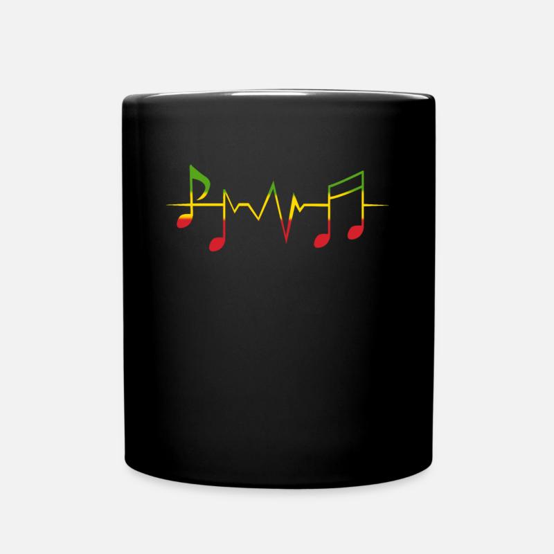Cadeau de fréquence cardiaque: Reggae Rasta Jamaica - Mug uni - noir