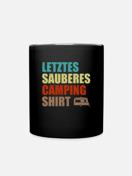 Sauberes Camping Shirt Camper Lustig Zelt Geschenk - Tasse einfarbig - Schwarz
