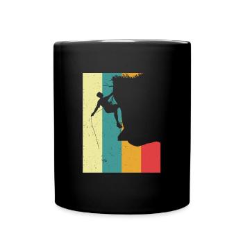Vintage Klettern Kletterer Felsen Berge Geschenk - Tasse einfarbig - Schwarz - Vorne