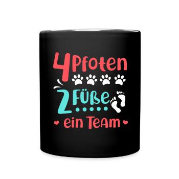 4 paws 2 feet one team - dogs - Full Colour Mug - black - Front