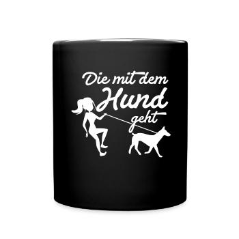Le chien va - Mug uni - noir - Devant
