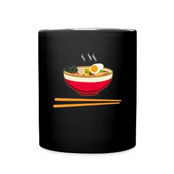 Ramen noodles food Asian Japanese gift - Full Colour Mug - black - Front
