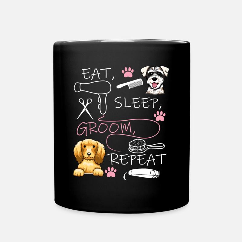 Chien chien toiletteur coiffure de chien cadeau de toilettage - Mug uni - noir