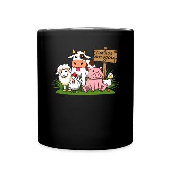 Friends Not Food Nourriture végétalienne végétarienne - Mug uni - noir - Devant