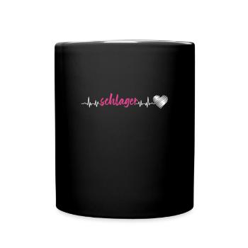 Schlager Heartbeat Hits Pop Music Disco Gift - Full Colour Mug - black - Front