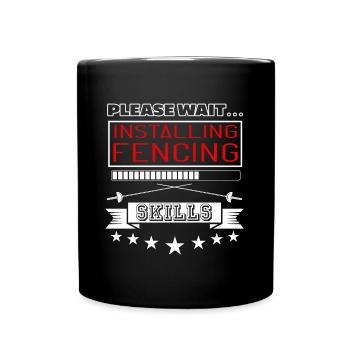 S'il vous plaît, attendez l'installation des compétences - Mug uni - noir - Devant