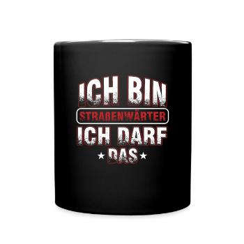 Straßenwärter Facharbeiter Autobahn Pylon Geschenk - Tasse einfarbig - Schwarz - Vorne