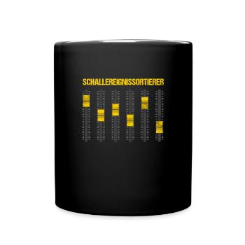 Schallereignissortierer Mischpult Ton DJ Geschenk - Tasse einfarbig - Schwarz - Vorne