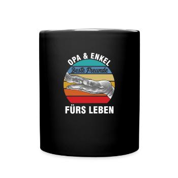 Cadeau grand-père grand-père petit-fils grand-père petite-fille - Mug uni - noir - Devant