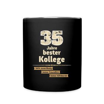 35 Jahre bester Kollege - Tasse einfarbig - Schwarz - Vorne