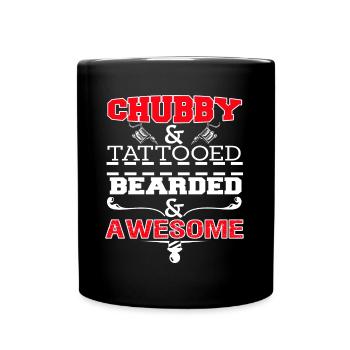 Chubby Tattoed Barbu Et Impressionnant Barbe Drôle - Mug uni - noir - Devant