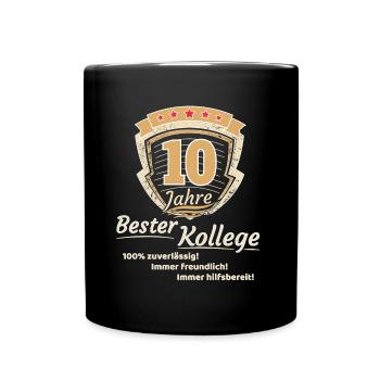 10 Jahre bester Kollege - Tasse einfarbig - Schwarz - Vorne
