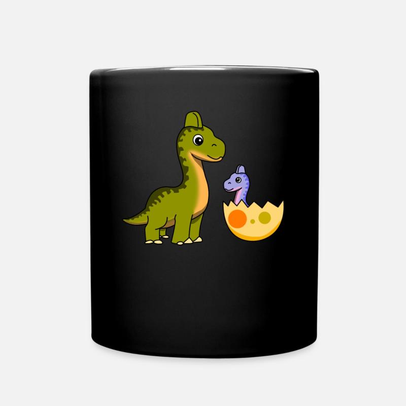 Dinosaurier Bruder Bruderliebe Nachwuchs Familie - Tasse einfarbig - Schwarz