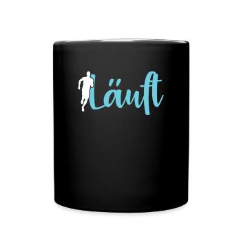 Joggen Laufen Marathon Läufer Läuferin Geschenk - Tasse einfarbig - Schwarz - Vorne