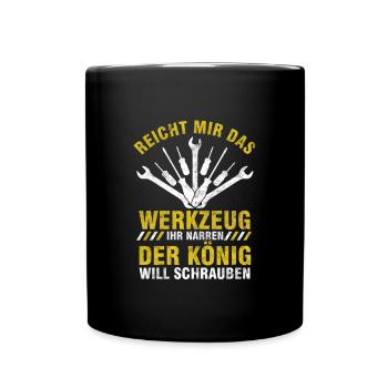Schrauber Mechaniker Schrauben Werkstatt Geschenk - Tasse einfarbig - Schwarz - Vorne