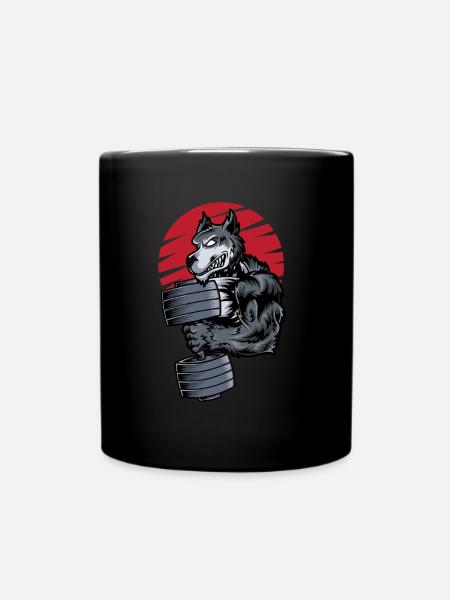 Husky Hund Hunderasse Gym Fitness - Tasse einfarbig - Schwarz