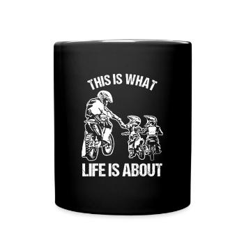 Dirt Biker Riders Motorradfahrer FMX Motocross - Tasse einfarbig - Schwarz - Vorne