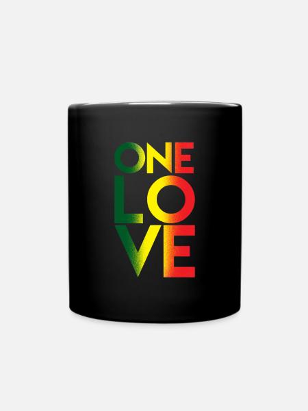 One Love Rasta Reggae Rastafari cadeau mélomanes - Mug uni - noir