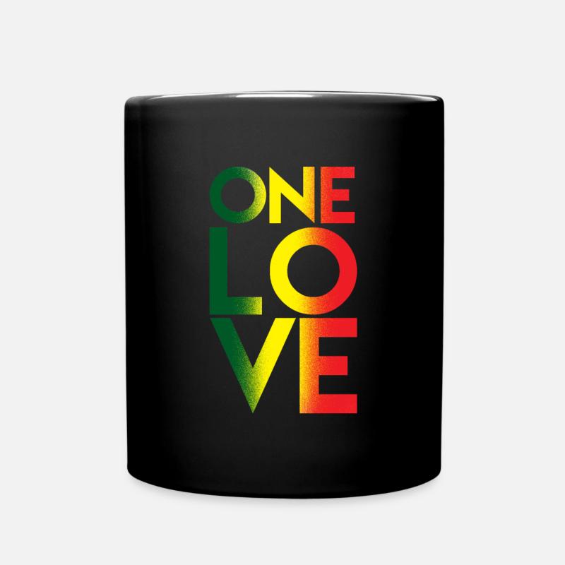 One Love Rasta Reggae Rastafari cadeau mélomanes - Mug uni - noir