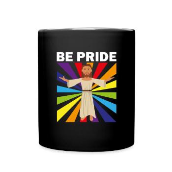 Pride, Rainbow, Jesus, love is love, gay, LGBT - Tasse einfarbig - Schwarz - Vorne