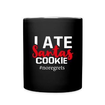 Père Noël, Biscuit, Noël, Père Noël - Mug uni - noir - Devant