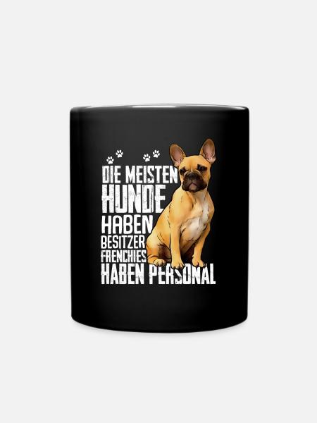 Französische Bulldogge - Tasse einfarbig - Schwarz