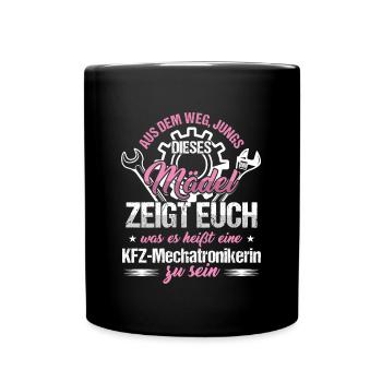 KFZ-Mechatronikerin Mechanikerin Werkzeug Geschenk - Tasse einfarbig - Schwarz - Vorne