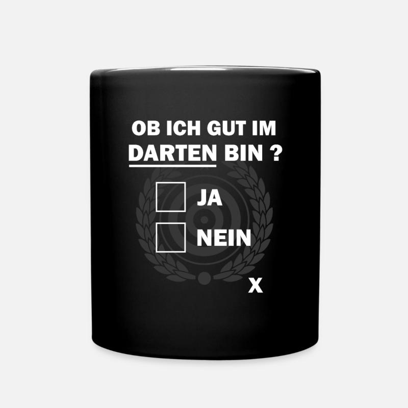 Darts, Darten, lustiger Dart Spruch, humor - Tasse einfarbig - Schwarz