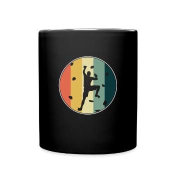 Boulder Vintage Wand Klettern Sport Geschenk - Tasse einfarbig - Schwarz - Vorne