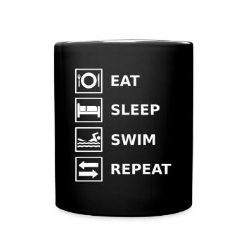 Mangez Sommeil Natation Répétition Nageur Sport Natation - Mug uni - noir - Devant