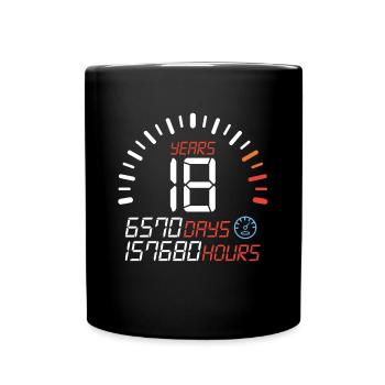 18 Years 18th Birthday of majority gift - Full Colour Mug - black - Front