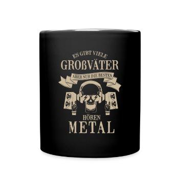 Großvater Opa Heavy Metal Hard Rock Musik Geschenk - Tasse einfarbig - Schwarz - Vorne