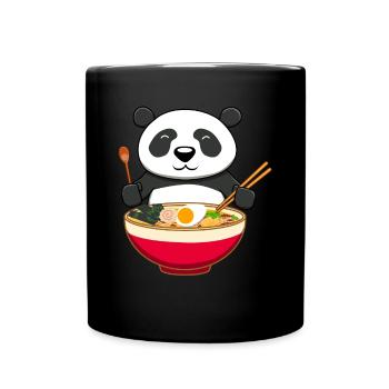 Panda Bear Ramen Kawaii Noodles Japan Gift - Full Colour Mug - black - Front