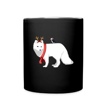 Cadeau d'hiver du père Noël Noël ours polaire - Mug uni - noir - Devant
