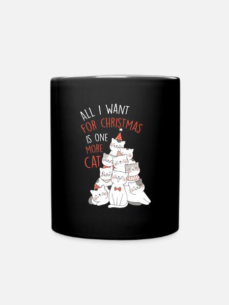 Chat cadeau arbre de noel - Mug uni - noir