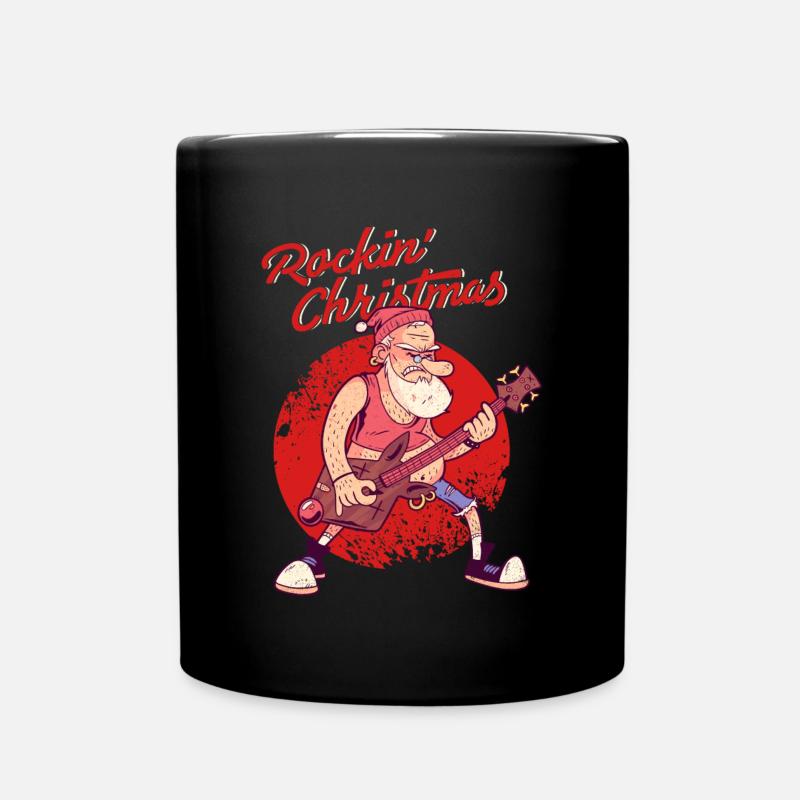 Rockin Christmas Weihnachtsmann Nikolaus Geschenk - Tasse einfarbig - Schwarz