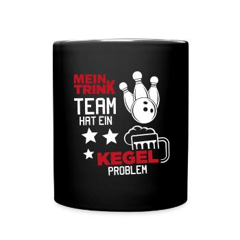 kegel bowling trinken saufen team kegelclub - Tasse einfarbig - Schwarz - Vorne