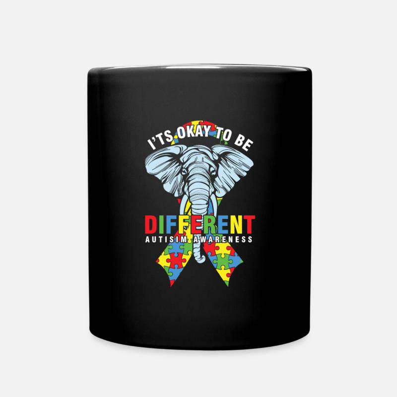 Autism Awareness It's Okay To Be Different Autism - Full Colour Mug - black