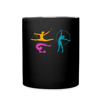 Gymnastik Sport Turnen Turnerin Tanzen Geschenk - Tasse einfarbig - Schwarz - Vorne