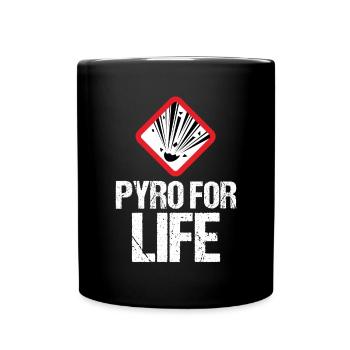 Pyro for life Pyromane New Year's Eve Fireworks Firecracker - Full Colour Mug - black - Front