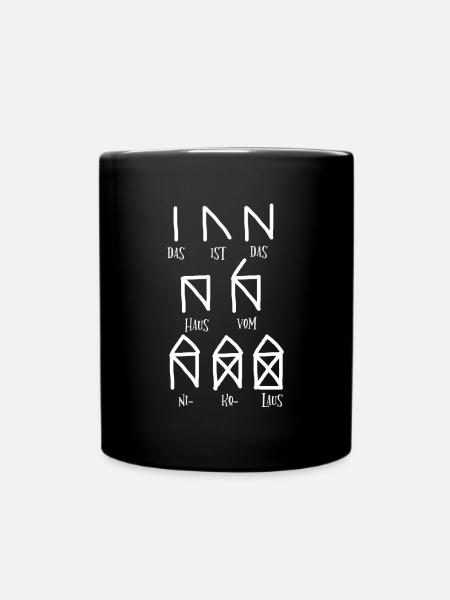 Haus Vom Nikolaus Weihnachten Santa Claus Geschenk - Tasse einfarbig - Schwarz